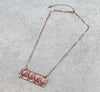 Western Horseshoe bar necklace in copper
