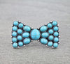 Turquoise stone Bow cuff RING
