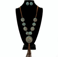 Large Patina concho necklace set