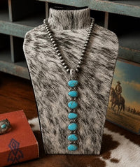Turquoise stone drop necklace