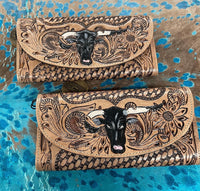 Tooled steer wallet