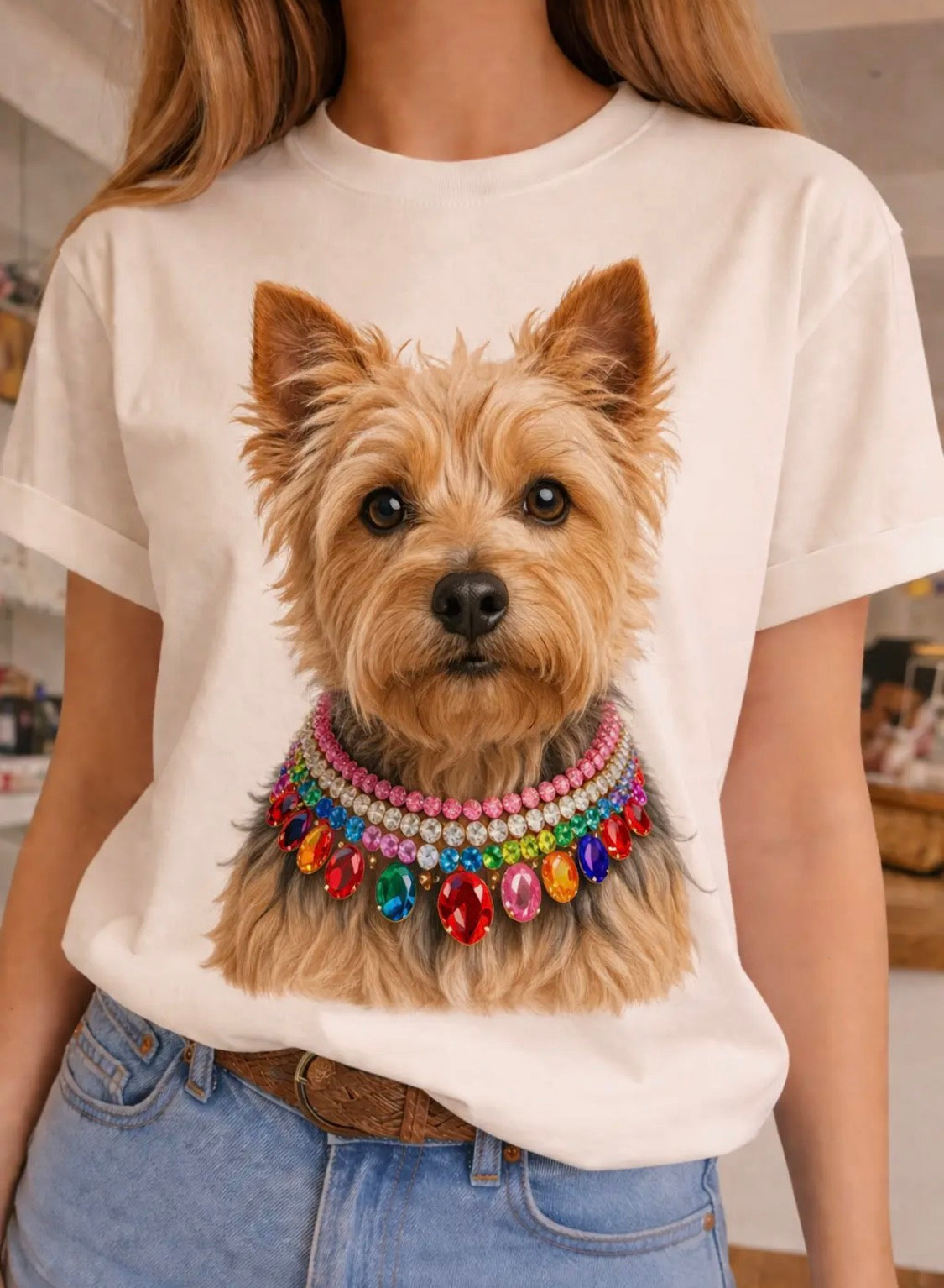 CUSTOM made Rhinestone blinged out Tee