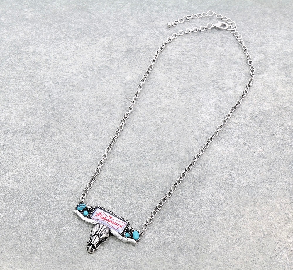 16” Turquoise Longhorn necklace