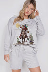 Christmas PJ Lounge SET in Heather grey