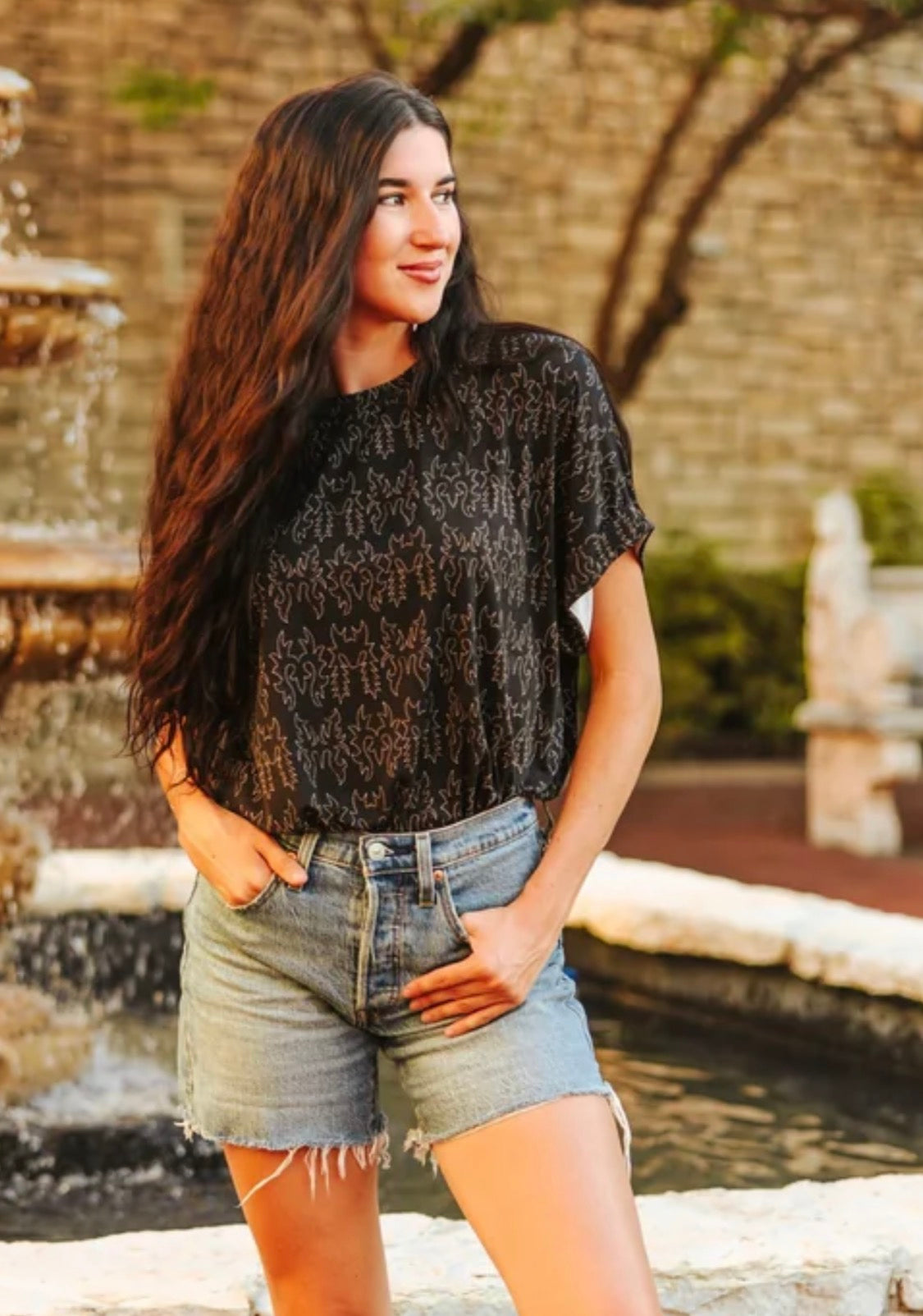 L/XL cuff midnight Mesa top
