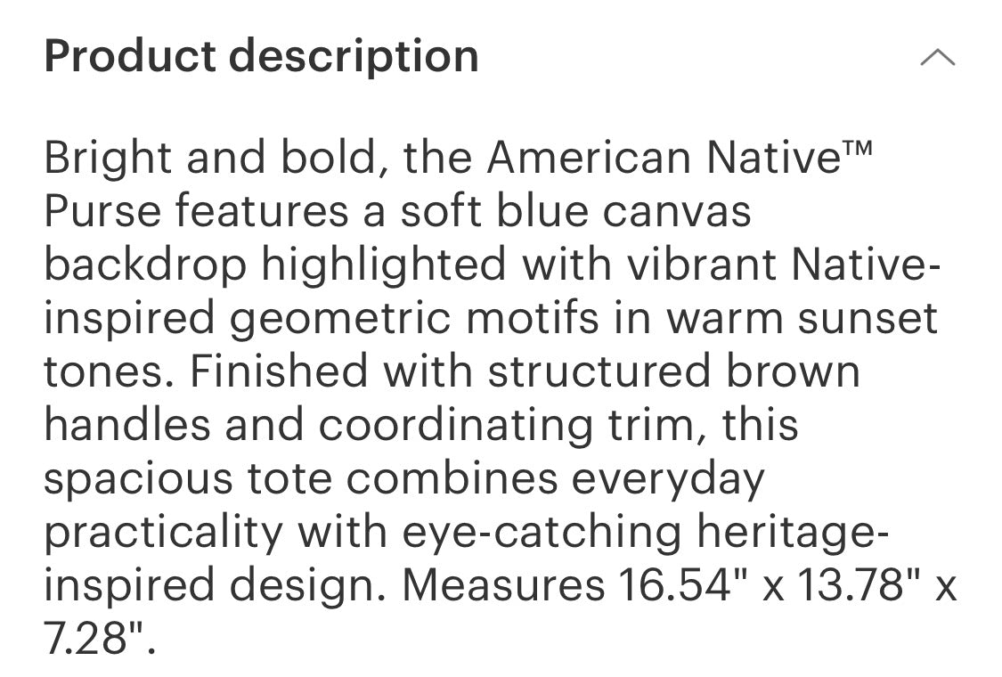 American Native crossbody purse