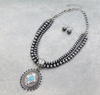 Large Southwest Aztec layer neckalce