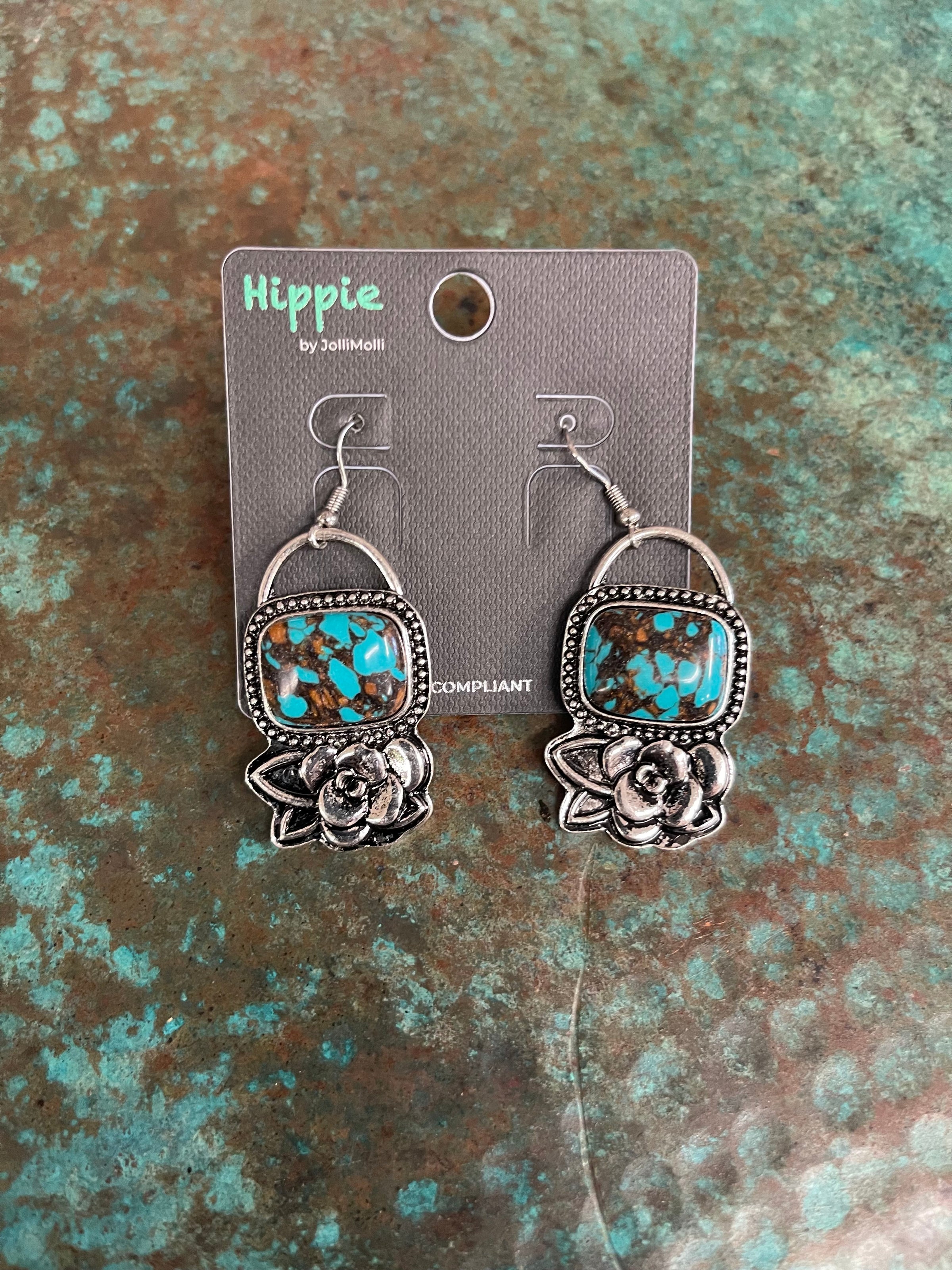 Southwest turquoise stone earrings