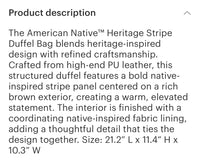 XL American Native Duffle bag / Weekender