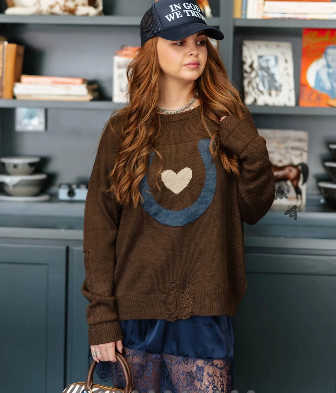 Worn Lucky knit sweater