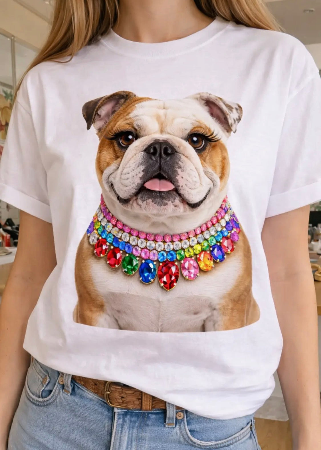 CUSTOM made Rhinestone blinged out Tee
