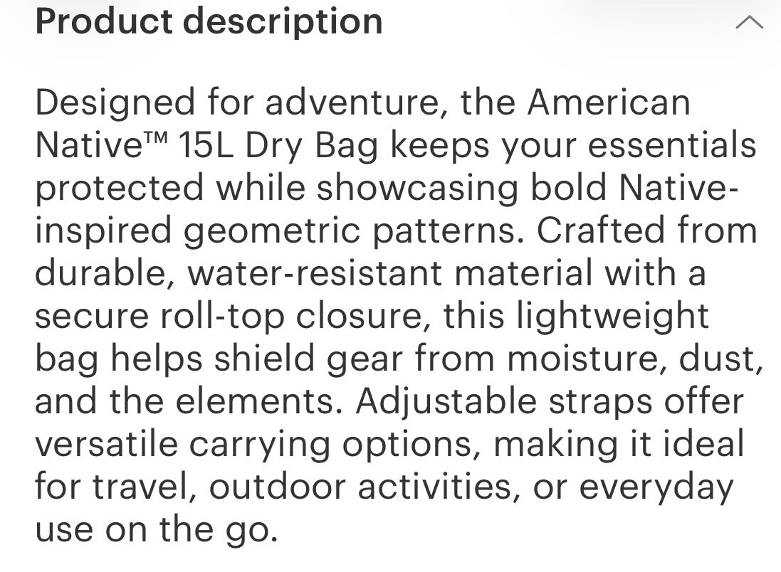 American Native Dry bag 15L