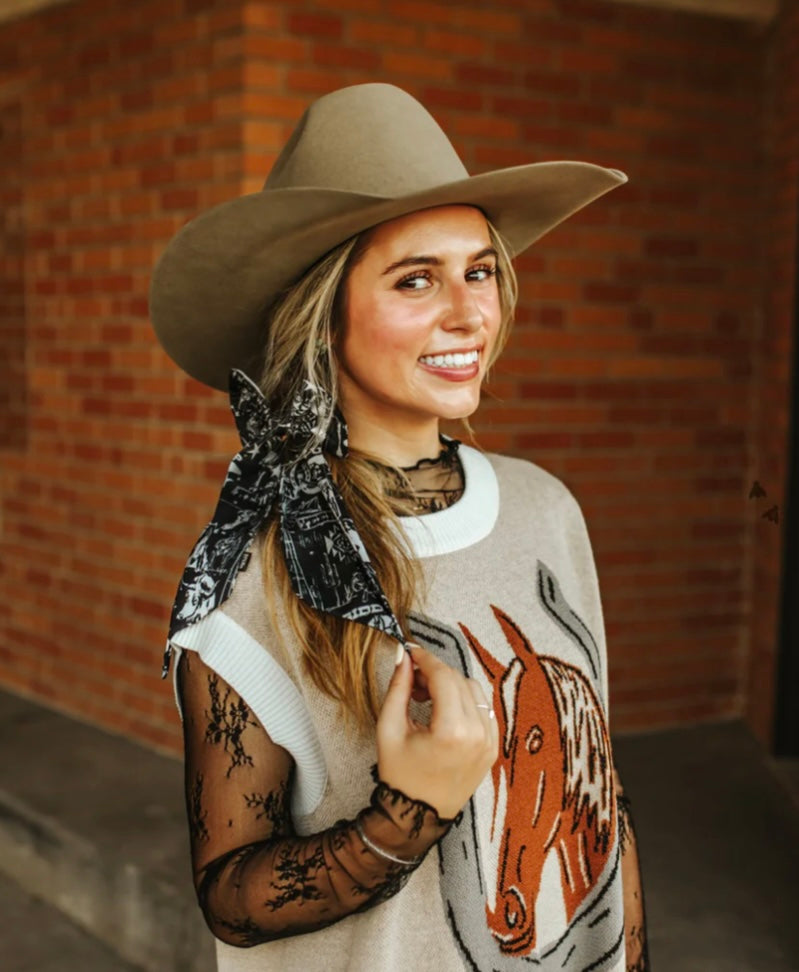 Western print tejas BOW