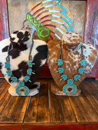 Southwest turquoise necklace && EARRINGS
