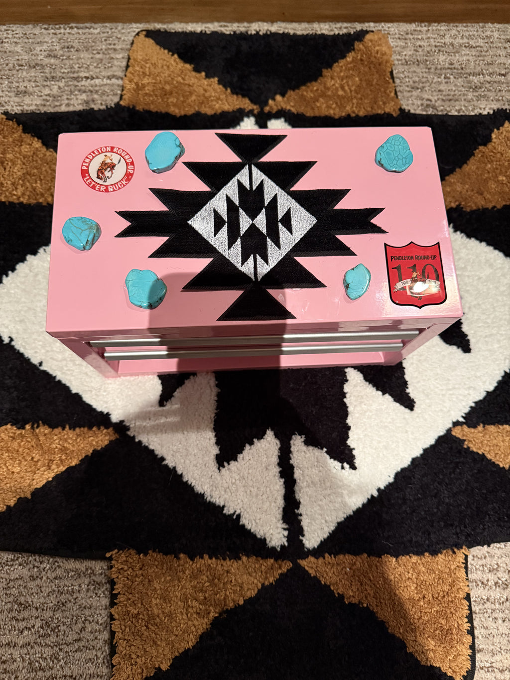 Pendleton Metal Jewelry/Tool/Misc BOX in pink ! Kobalt toolbox ...