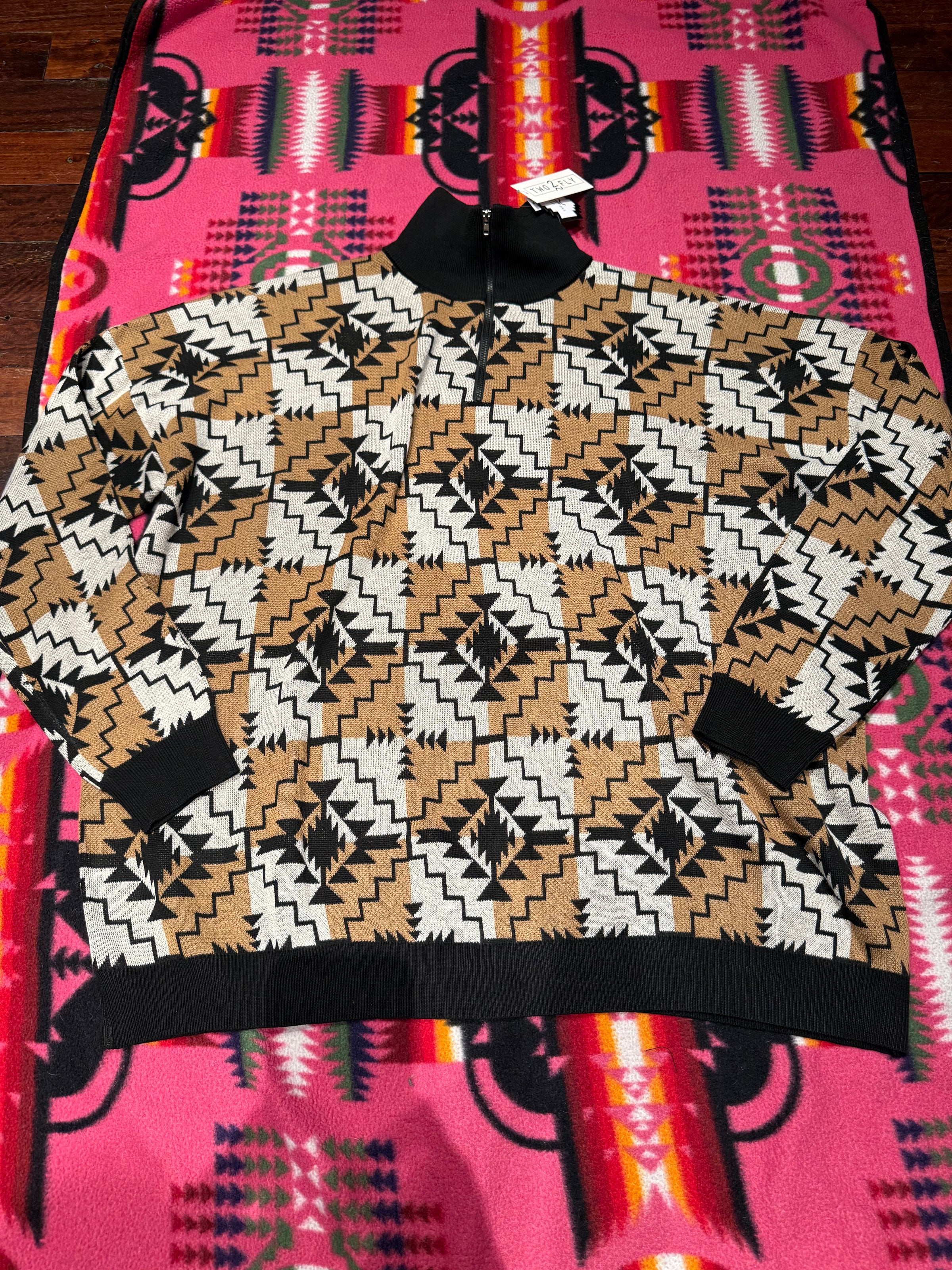 XL knit 3/4 zip sweater