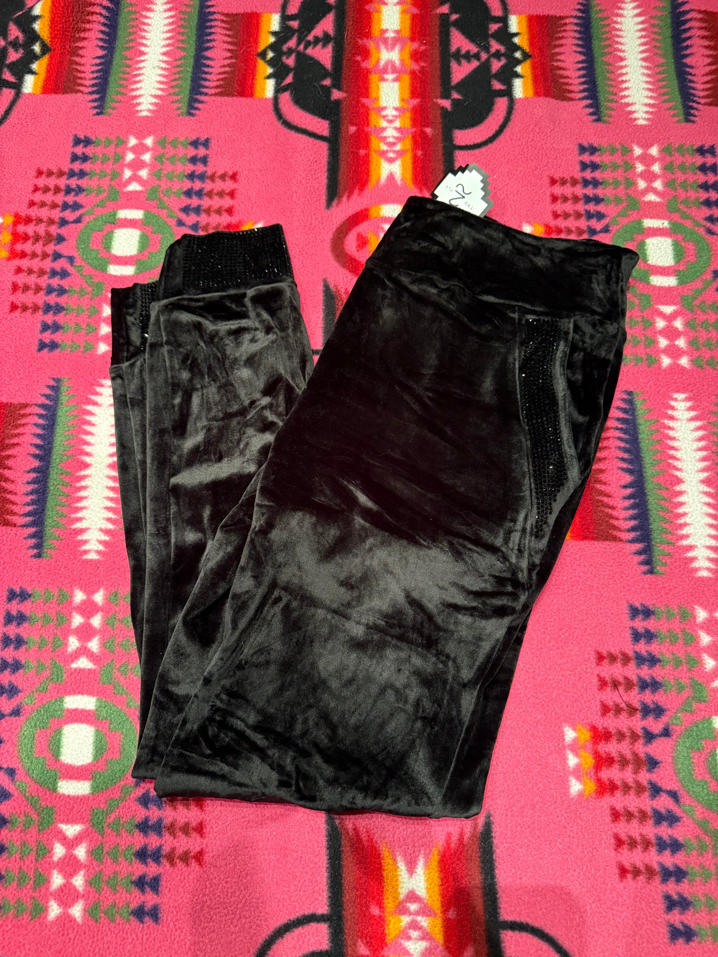 L bling rhinestone joggers