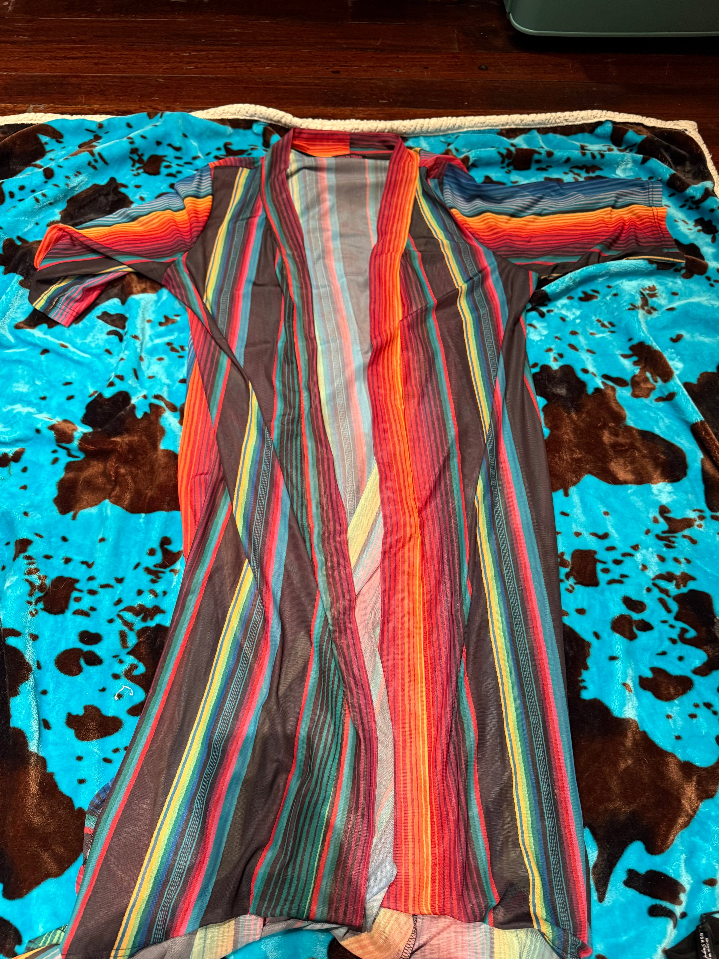 Medium sheer serape duster