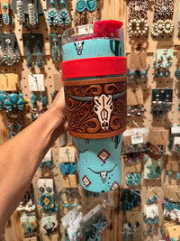 40oz Leather wrapped Tumbler
