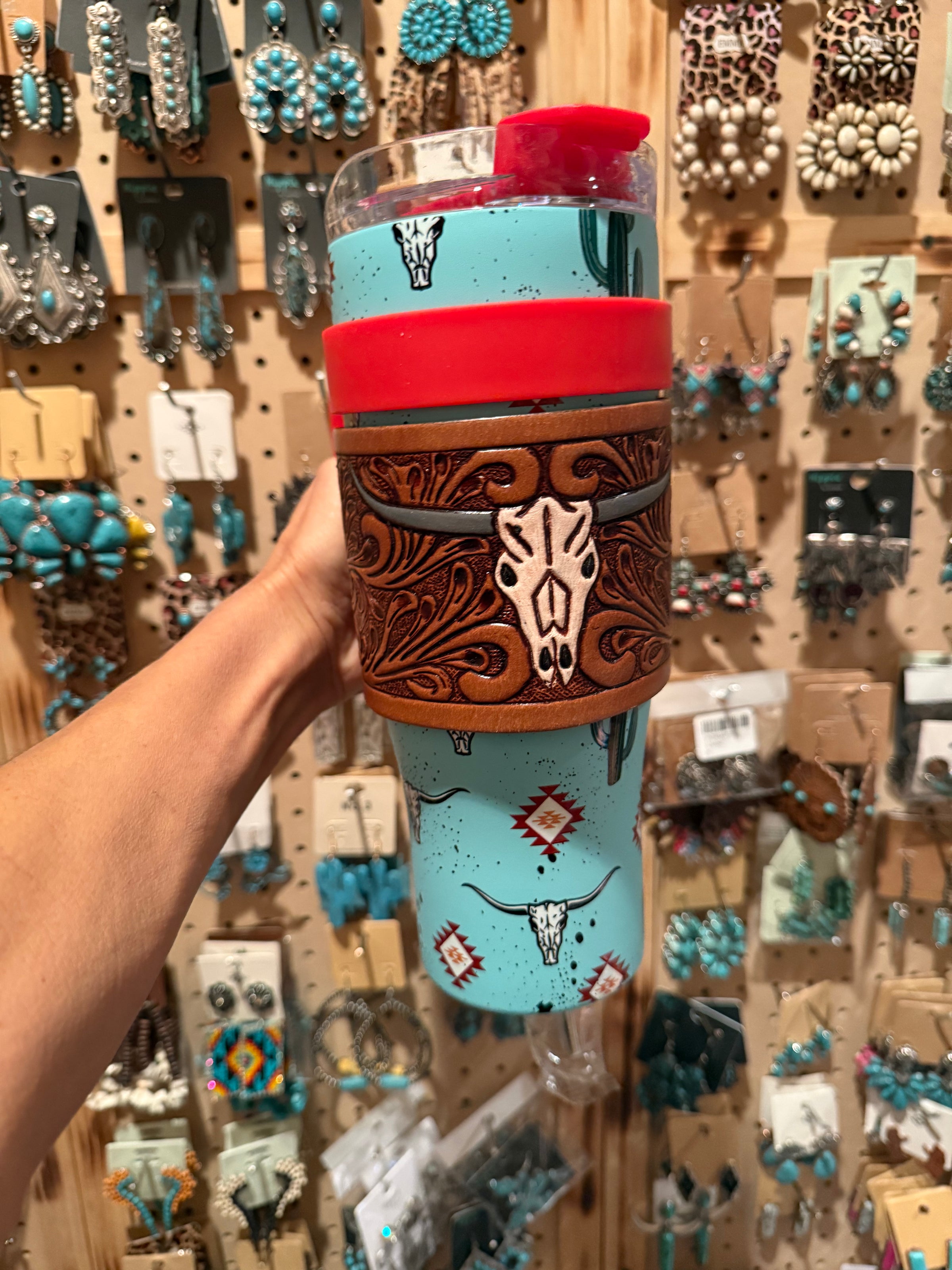 40oz Leather wrapped Tumbler