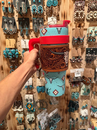 40oz Leather wrapped Tumbler