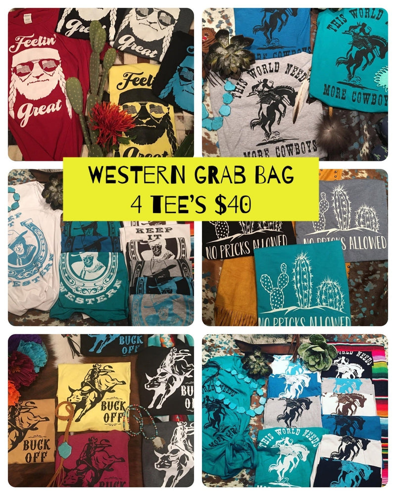 4 pack of WESTERN TEE’s  grab bag