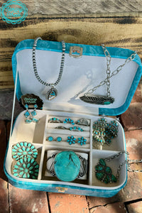 Turquoise boot stitch Cowgirl up JEWELRY BOX