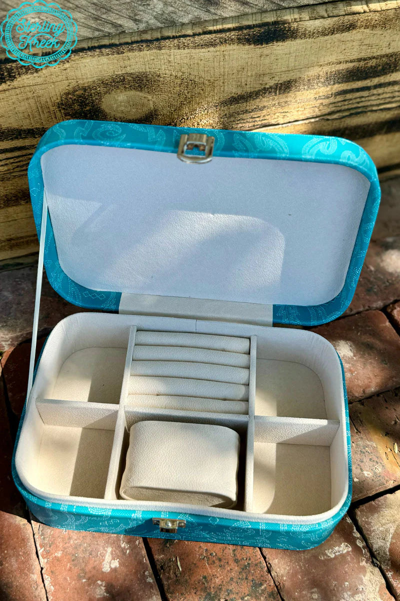 Turquoise boot stitch Cowgirl up JEWELRY BOX