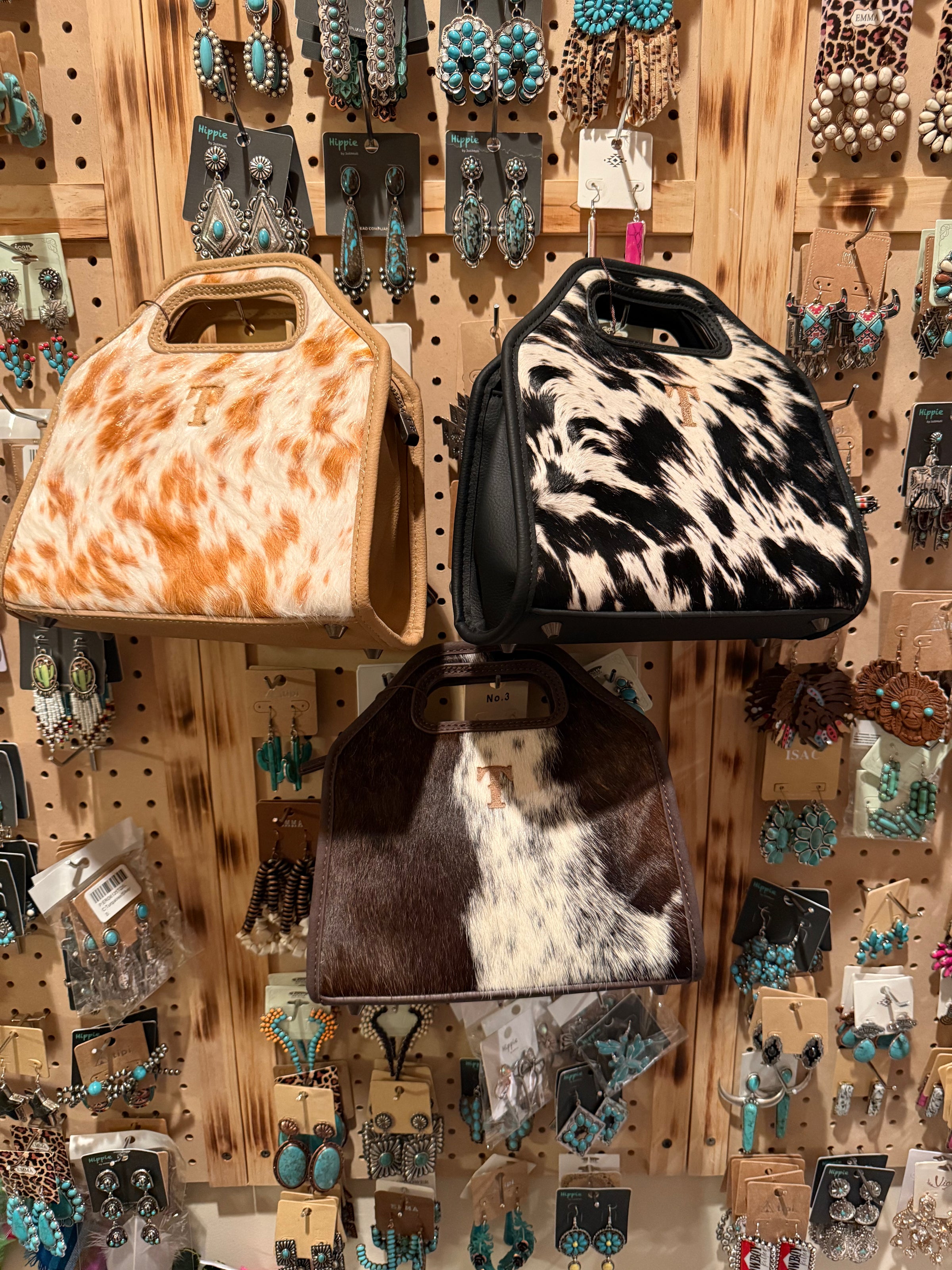 Trinity Ranch Cowhide crossbody purse