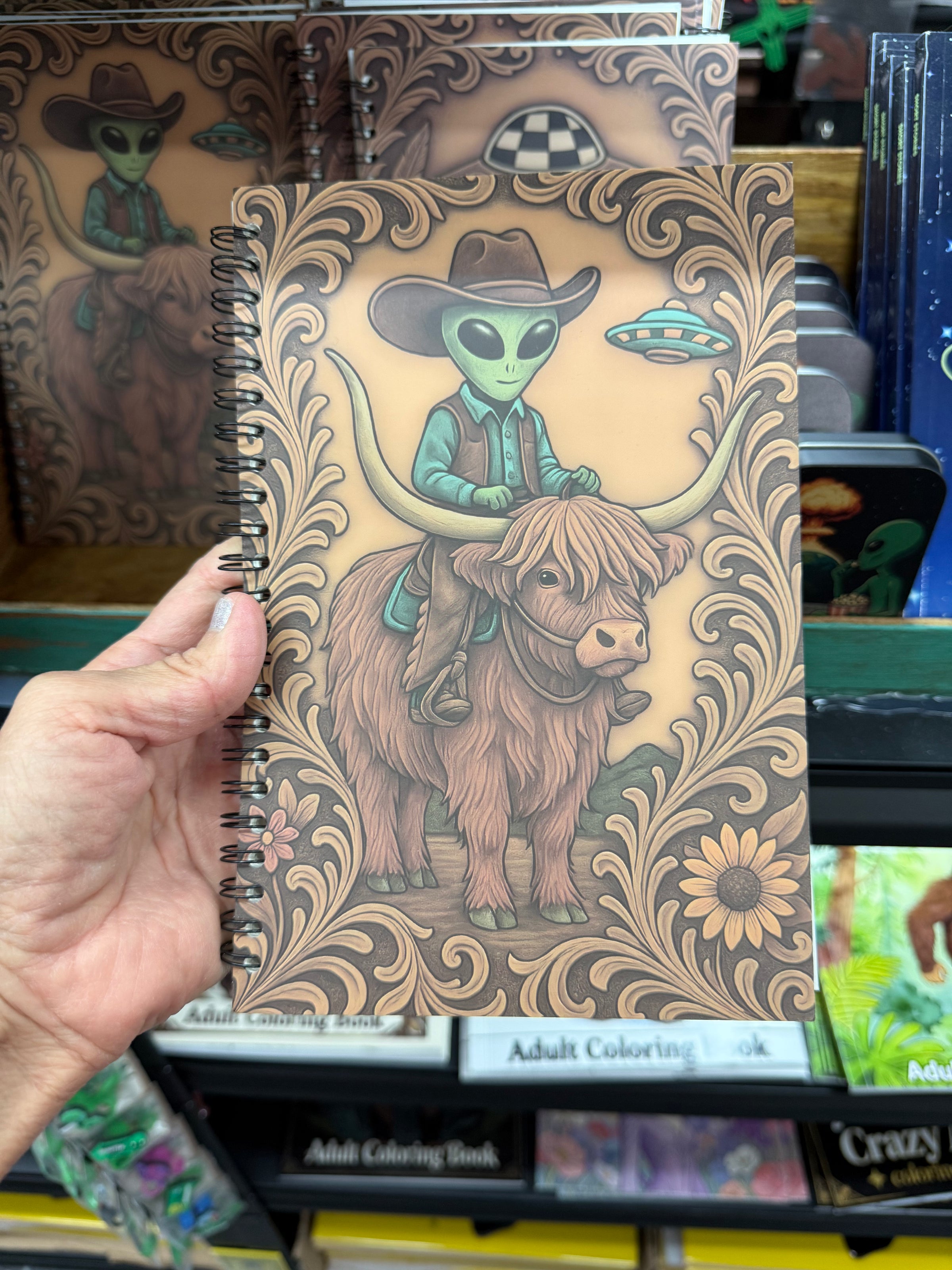 Alien notebook with paper