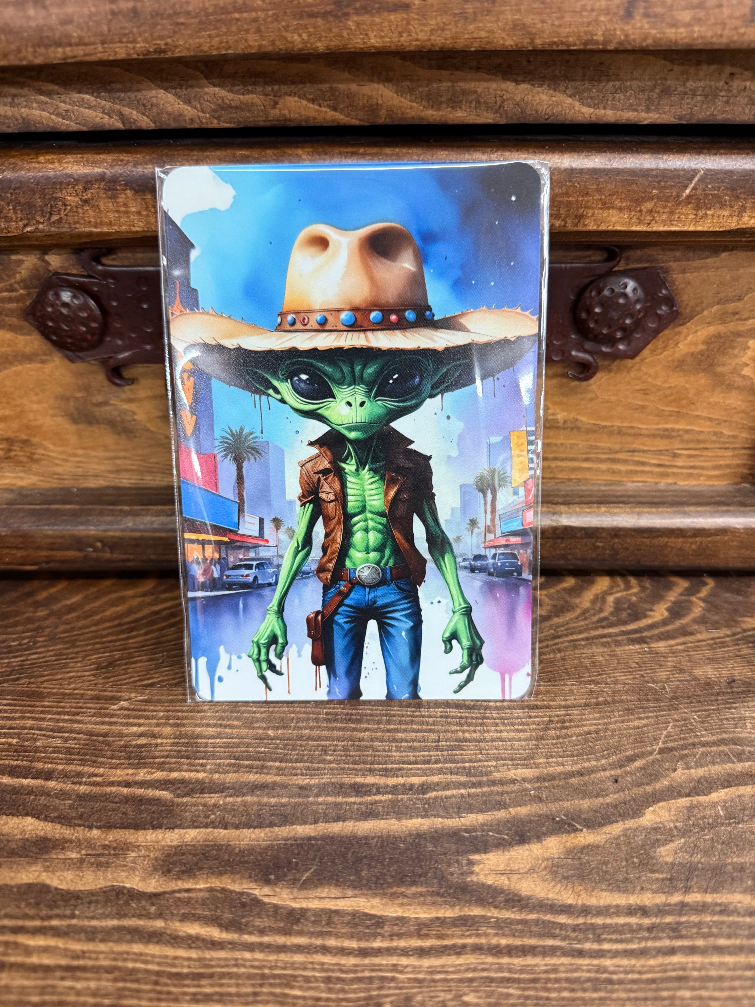 Alien metal Postcard