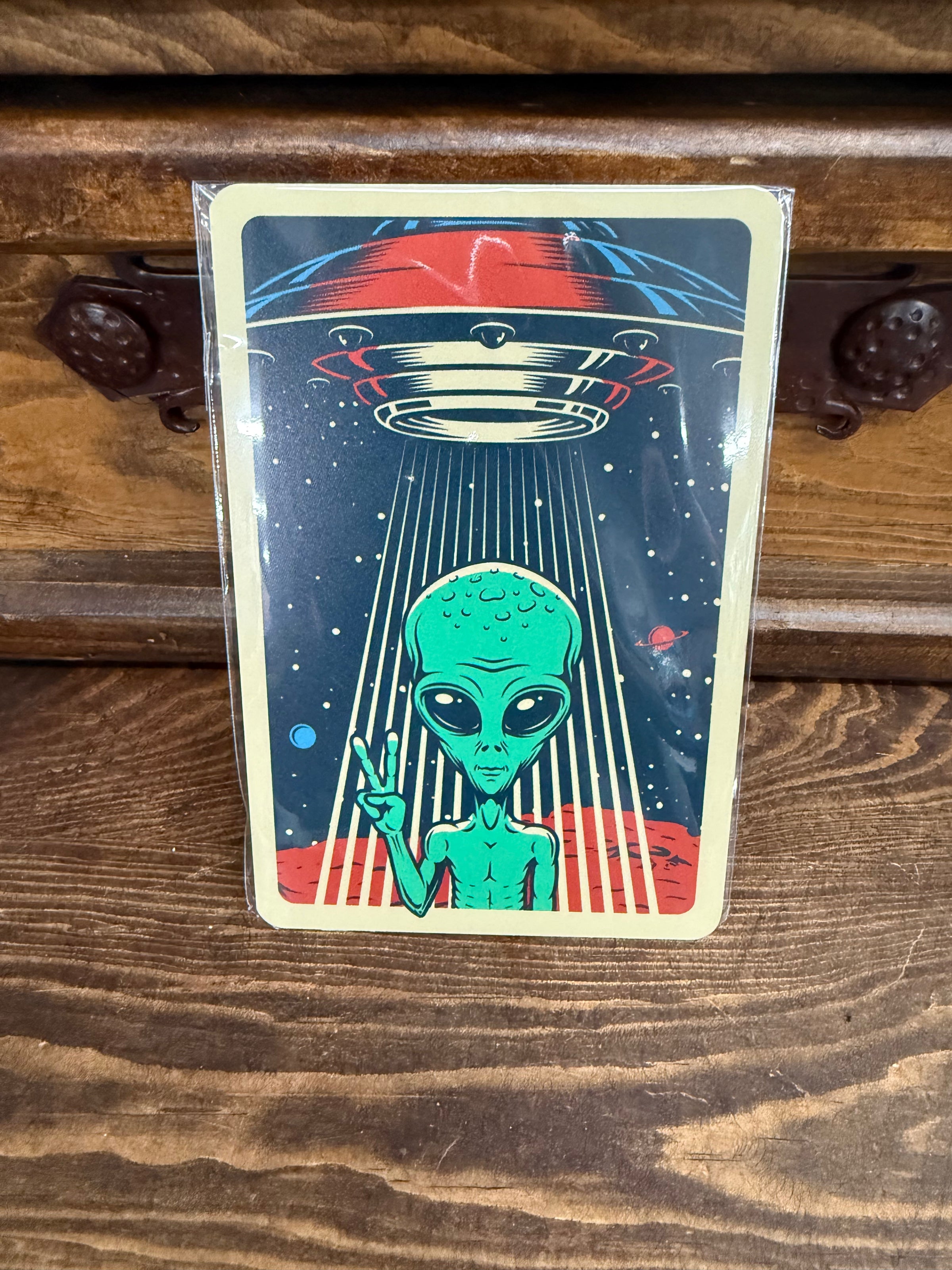 Alien metal Postcard