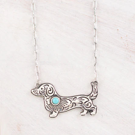 Dachshund tooled Necklace