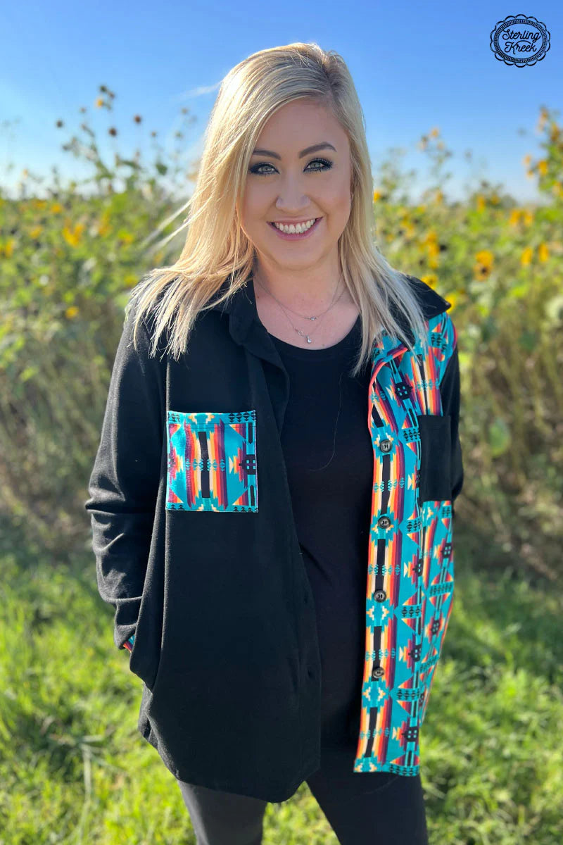 Turquoise aztec SHACKET Oversized – Southwest Bedazzle