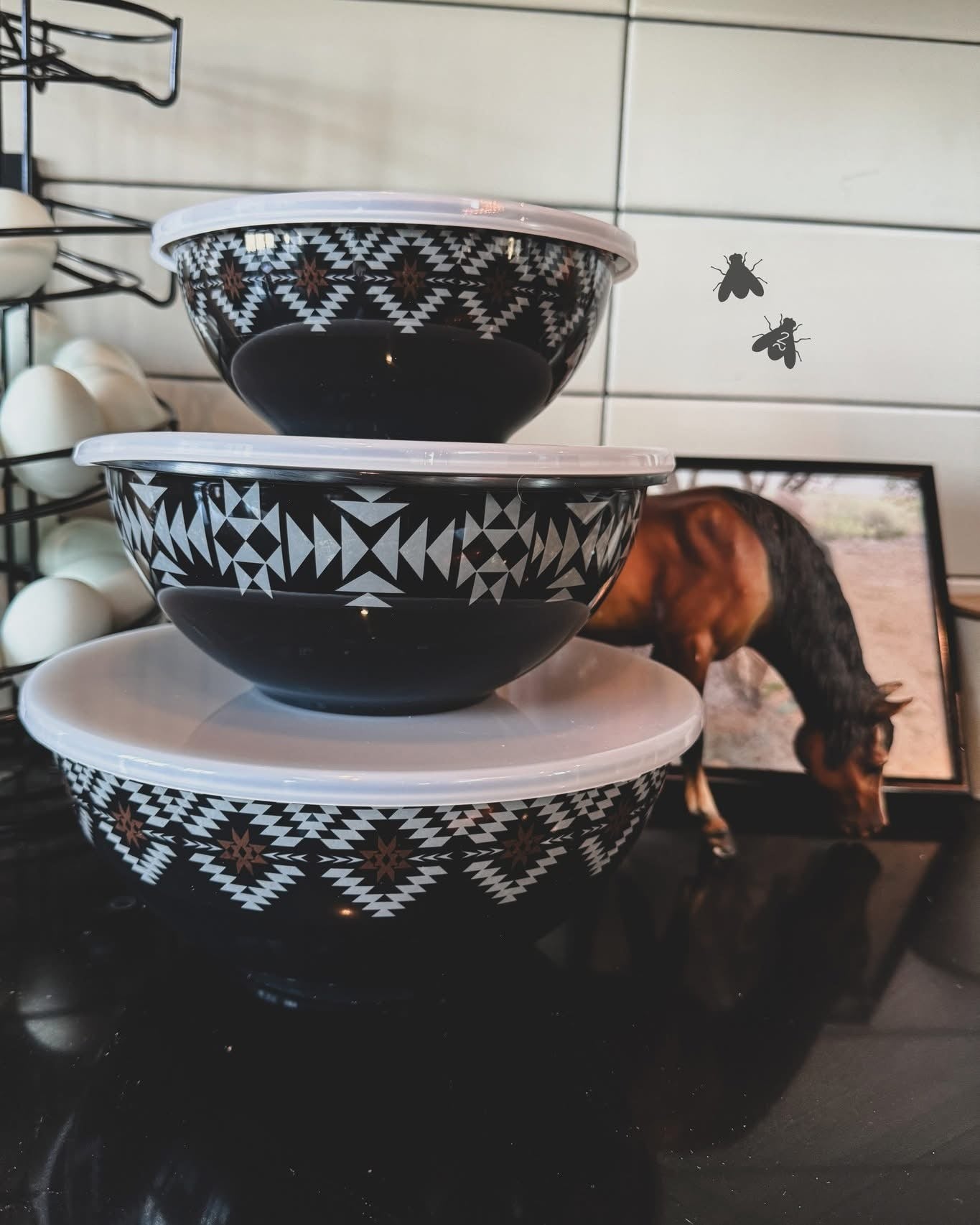 Aztec 3 BOWL Set  in black