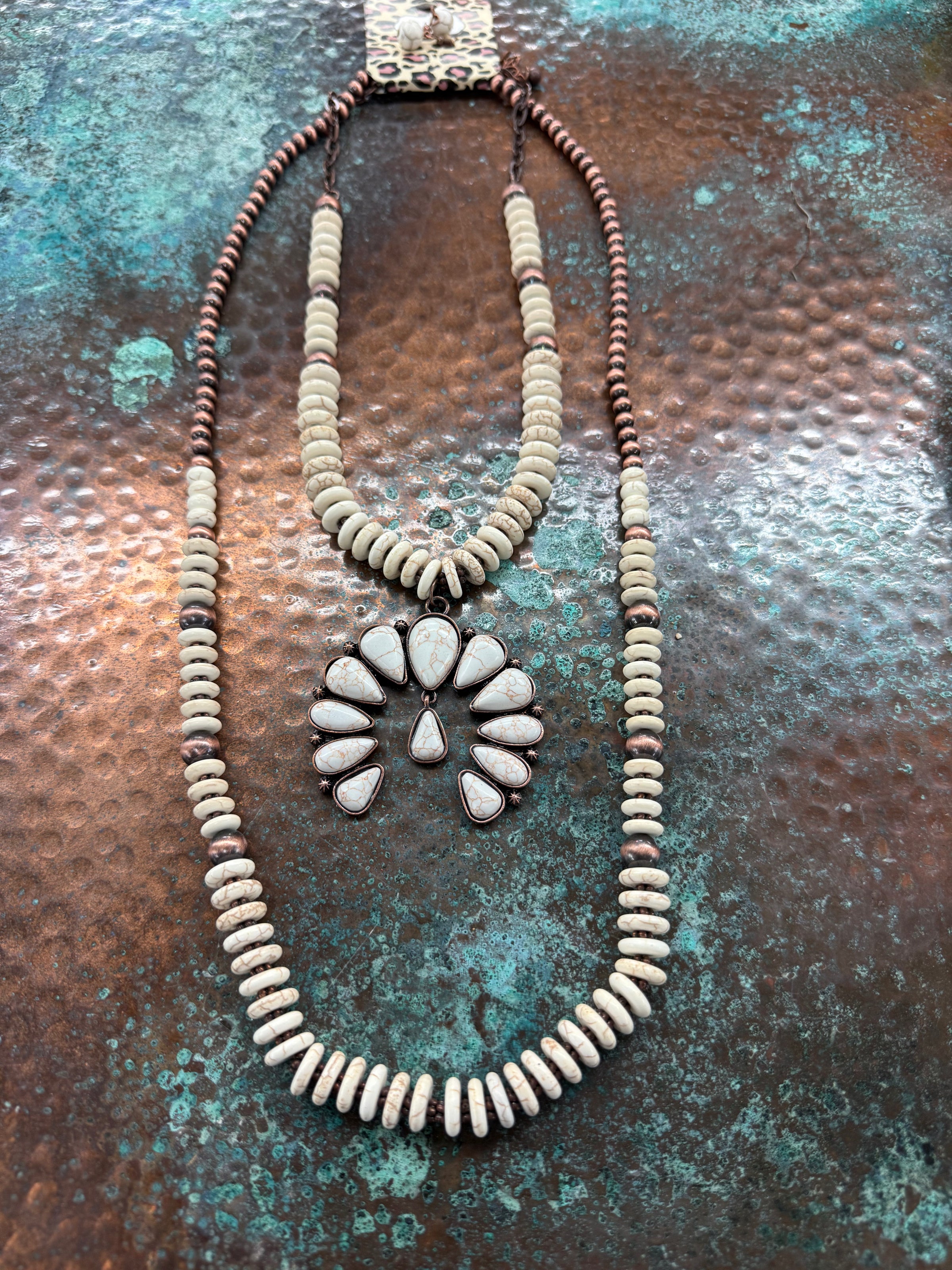 Southwestern Turquoise stone Long Necklace