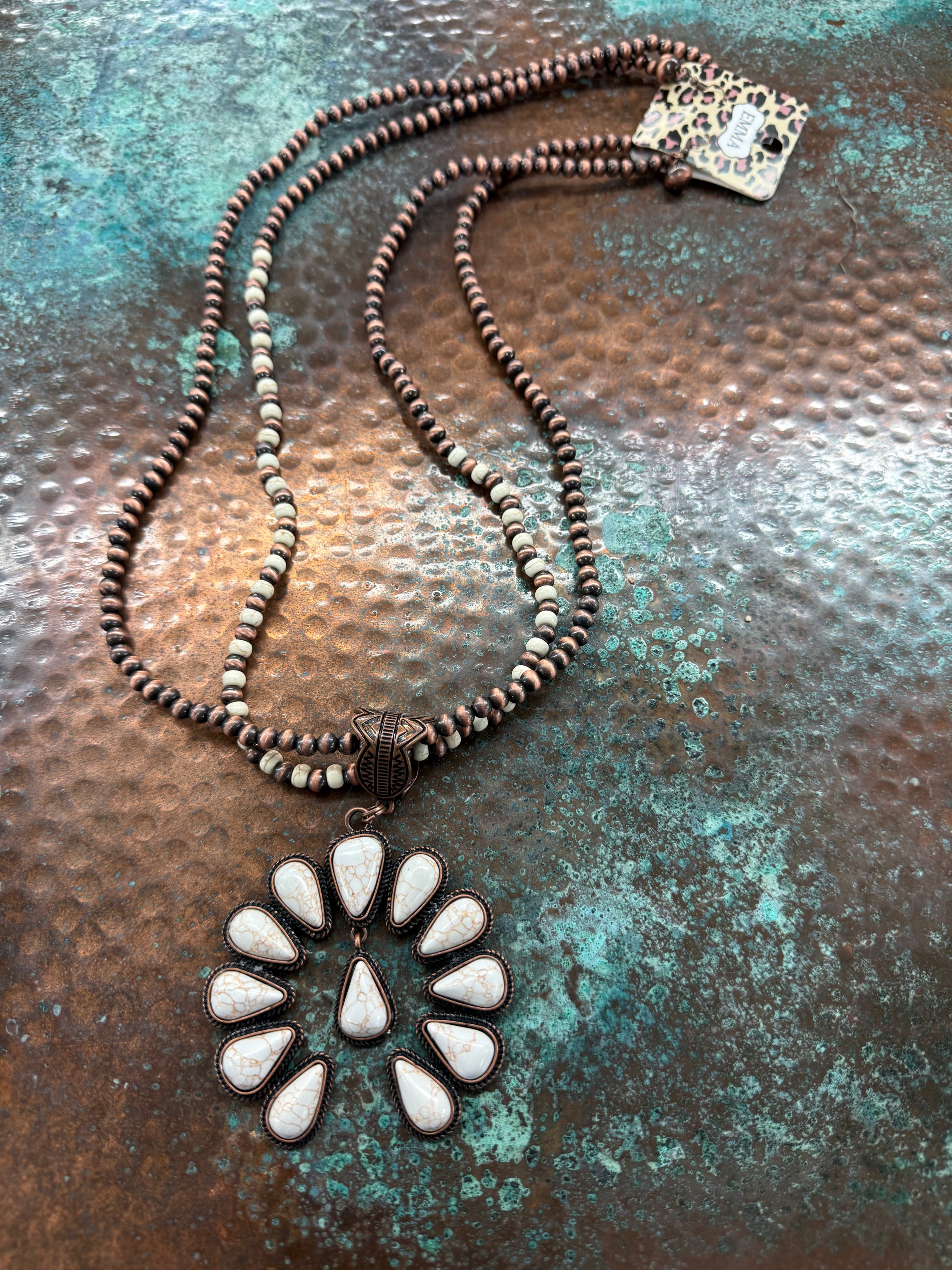 Southwestern Turquoise stone Long Necklace