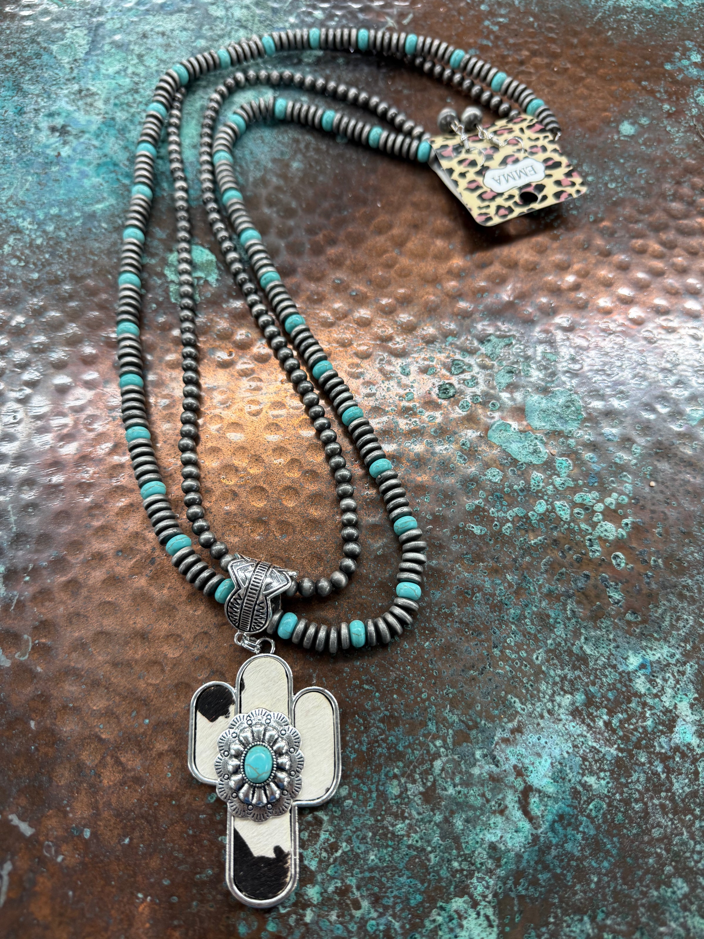 Southwestern Turquoise stone Long Necklace