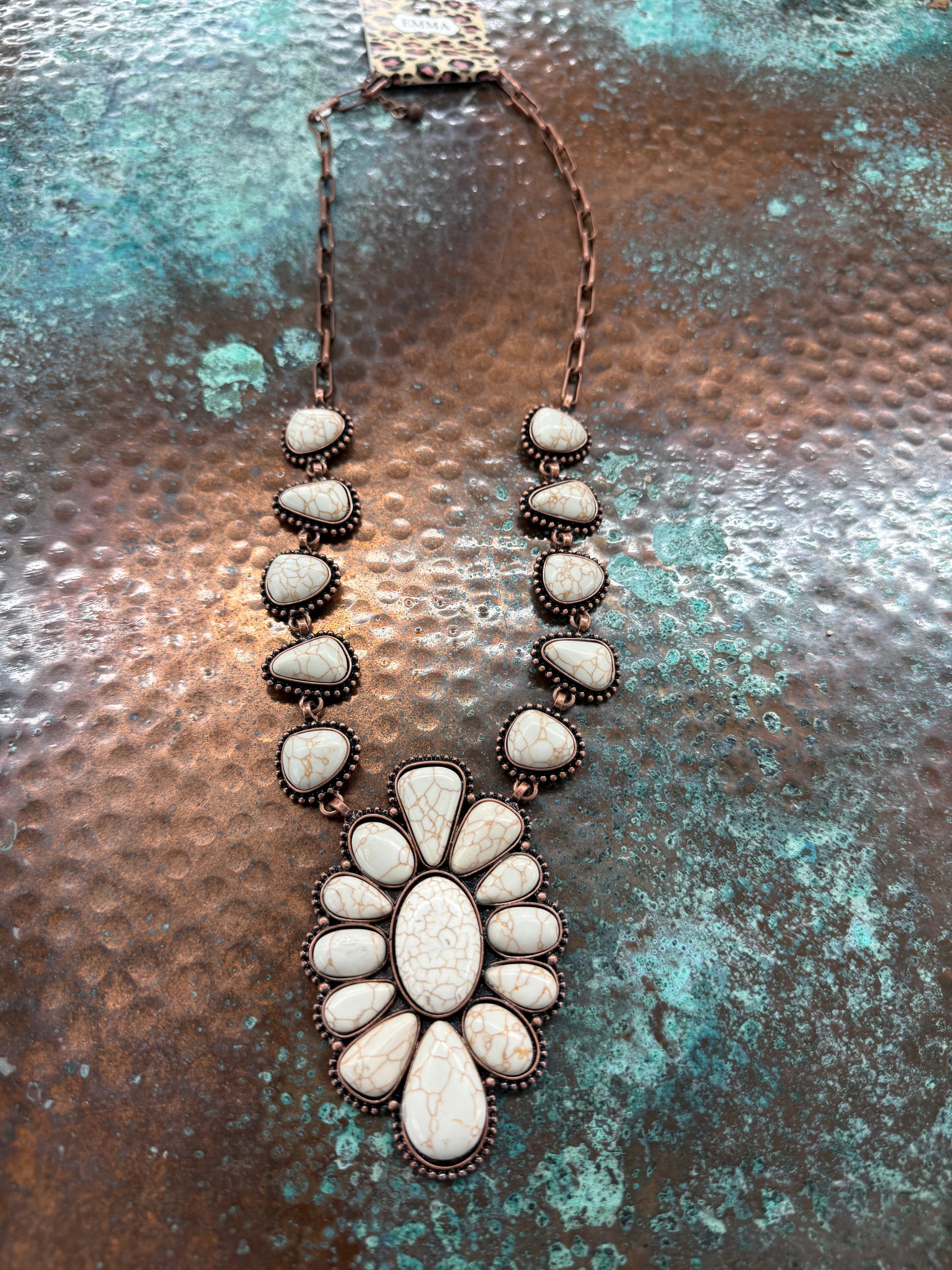 Southwestern Turquoise stone Long Necklace