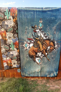 Retro nights rodeo blanket