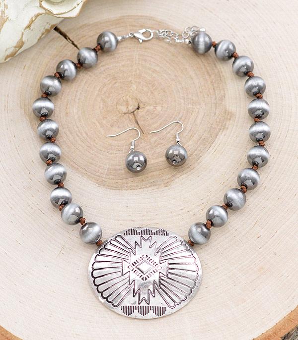 XL Navajo pearl Aztec necklace set