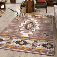 Barrel worn saddle area rug