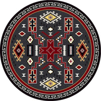 Double cross grey area rug