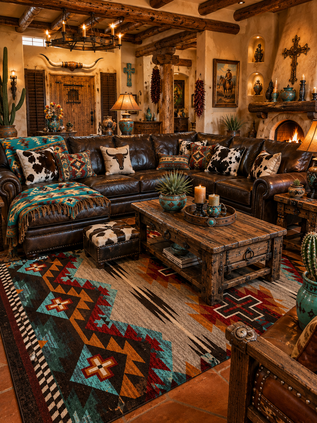 Rustic cross Electric area RUG
