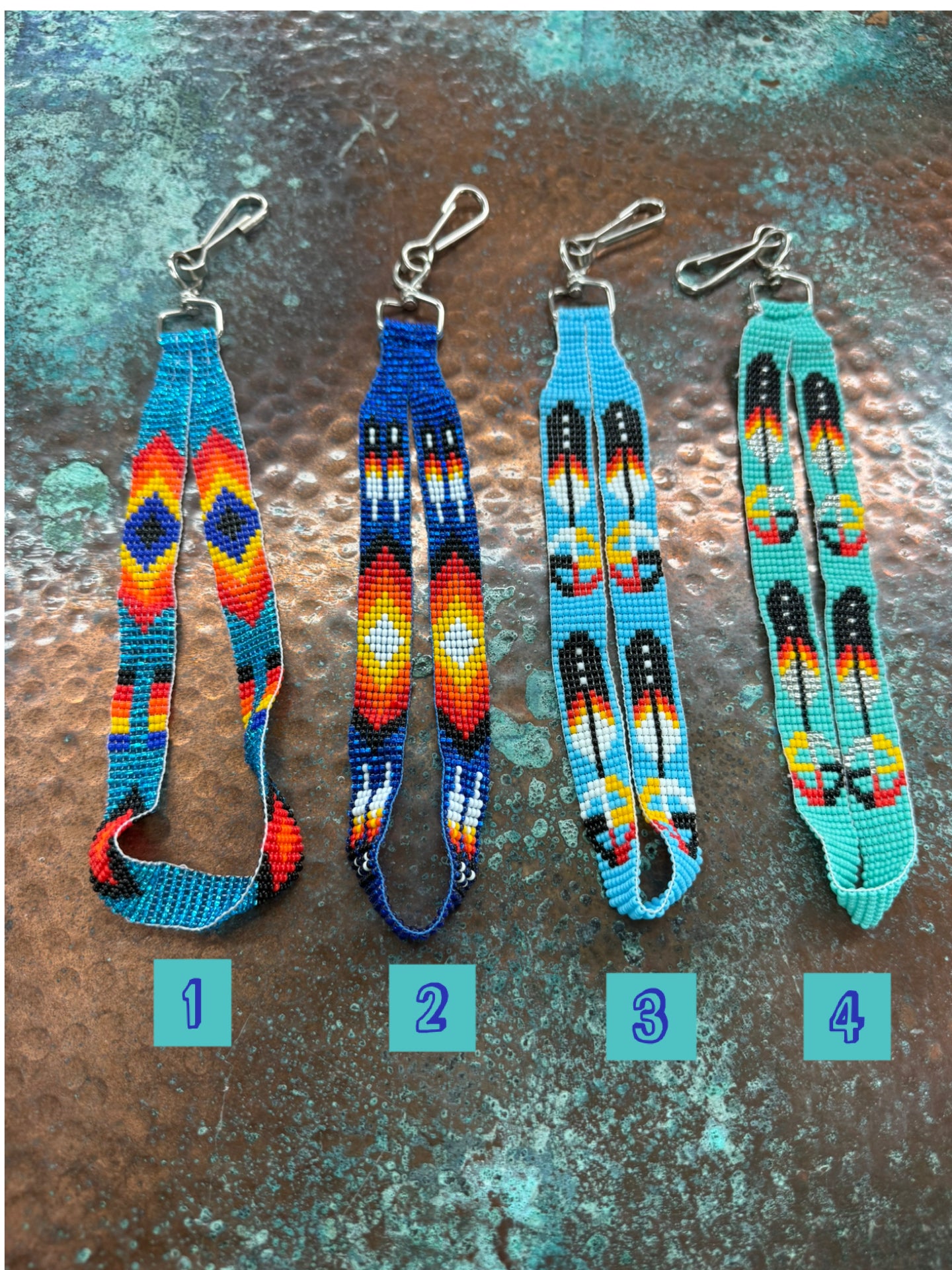 Beaded Wristlet strap Lanyard keychain