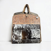 Tooled leather & Cowhide Garment bag