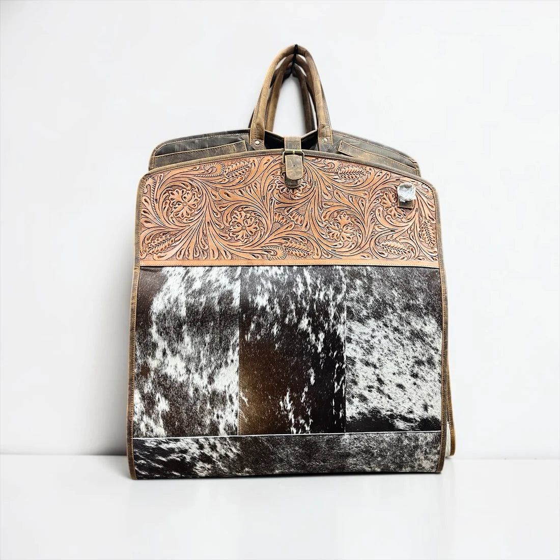 Tooled leather & Cowhide Garment bag
