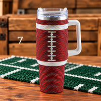 40oz Football RHINESTONE Tumbler
