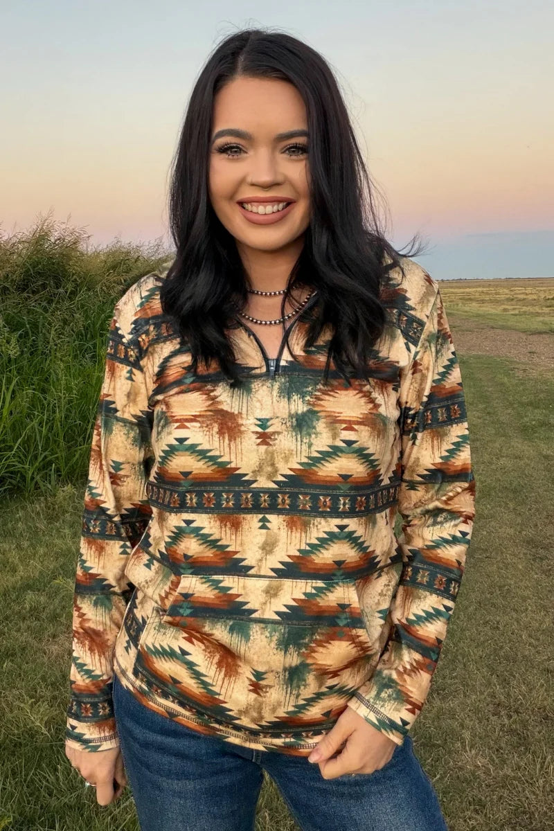 Desert sunset pullover