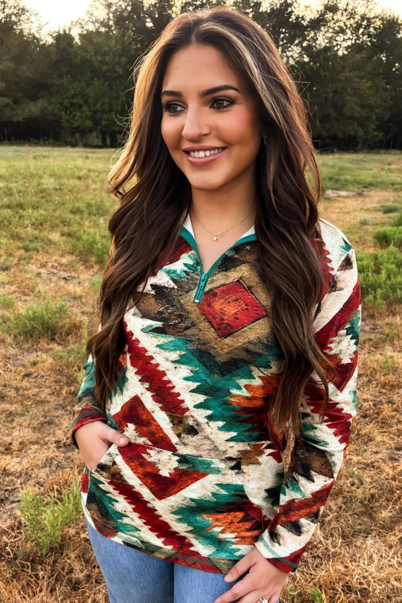 Aztec sundown pullover